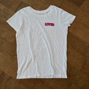 Kerri Rosenthal Womens Cotton Graphic Print Short Sleeve‎ T-Shirt White Size L
